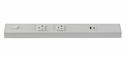 Westgate PSA-30-3R-2U-WH Angled Power Strip with Power & USB Receptacles
