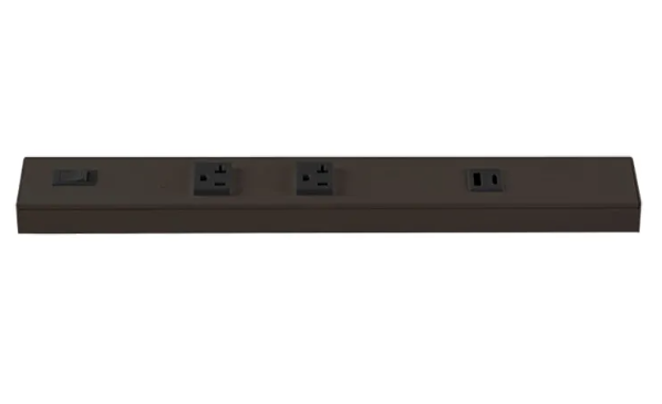 Westgate PSA-42-4R-2U-BR Angled Power Strip with Power & USB Receptacles