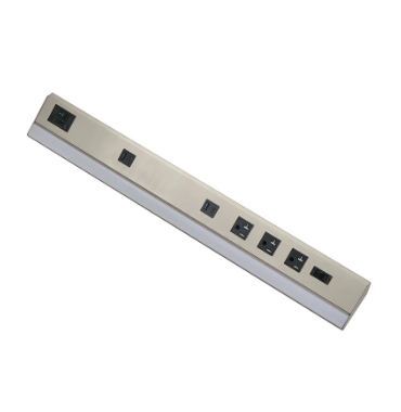 Westgate PSAL-13-1R-MCT5-BN 13 Inches Angled Power LED Strip & Undercabinet Light with Power Receptacle, 2700K/3000K/3500K/4000K/5000K, 420LM