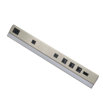 Westgate PSAL-18-2R-MCT5-BN 18 Inches Angled Power LED Strip & Undercabinet Light with Power Receptacle, 2700K/3000K/3500K/4000K/5000K, 600LM