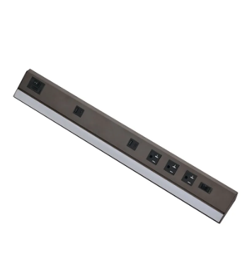 Westgate PSAL-18-2R-MCT5-BR 18 Inches Angled Power LED Strip & Undercabinet Light with Power Receptacle, 2700K/3000K/3500K/4000K/5000K, 600LM