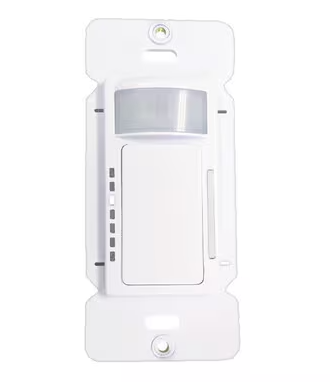 Eiko PSC-DM-I-WS-100-BLE-SR PIR Occupancy / Vacancy Sensor, Voltage 120-277V, Single Gang Wall Controller, White
