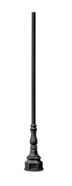 Dabmar Lighting PT-10-BS01-B 10-ft Fluted Post W/Decorative Base, Black Finish