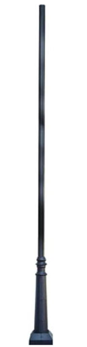 Dabmar Lighting PT-13BASE-BZ-FL 13' Fluted Galvanized Steel Post W/3" O.D., Bronze Finish