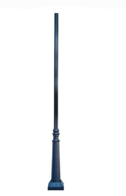 Dabmar Lighting PT-9BASE-VG-FL Steel 10' Fluted Galvanized Steel Post 3" O.D. Pole + Base, Verde Green Finish