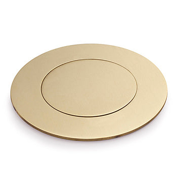 Lew Electric MOI4-SLB-PWR2-COMM6-BR-DC Customizable Dual Service Round Concrete Box, (2) single receptacle & (6) communication openings, Drop Cover with Brass Finish