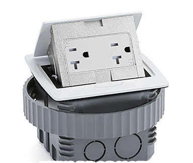 Lew Electric PUFP-CT-WT-DS-PB Kitchen Counter Pop Up Receptacle, 20A Duplex, Plastic Back Box, White Finish