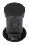 Lew Electric PUR15ACQD-RBK Black Resin Wireless Charging Cover. 15 Amp Duplex/ 2USB (AC) Receptacle