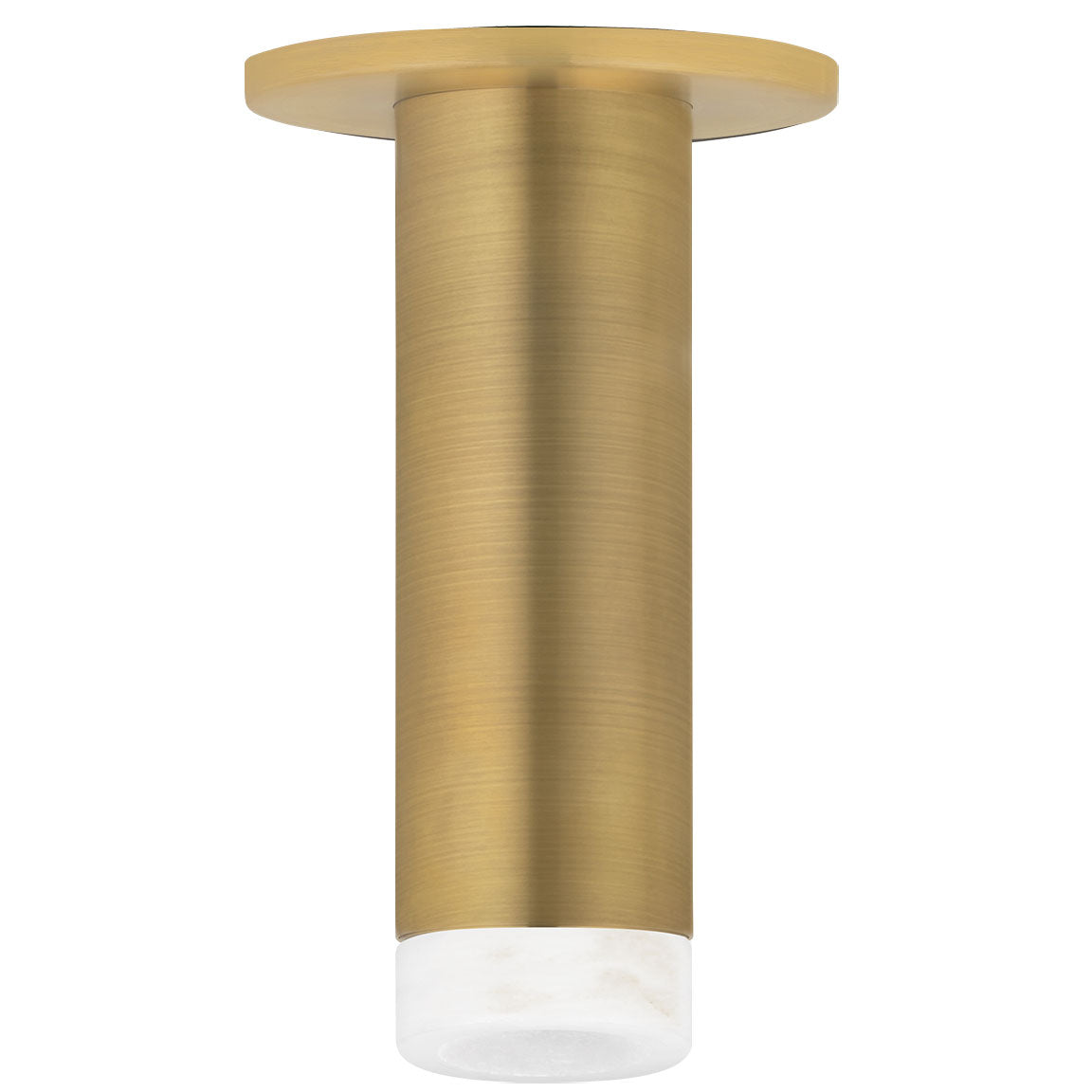 CSL Lighting LX2FM-27-PBR-ALA Luxe Ceiling Light with Alabaster Bezel - 2.5"W - Patina Brass