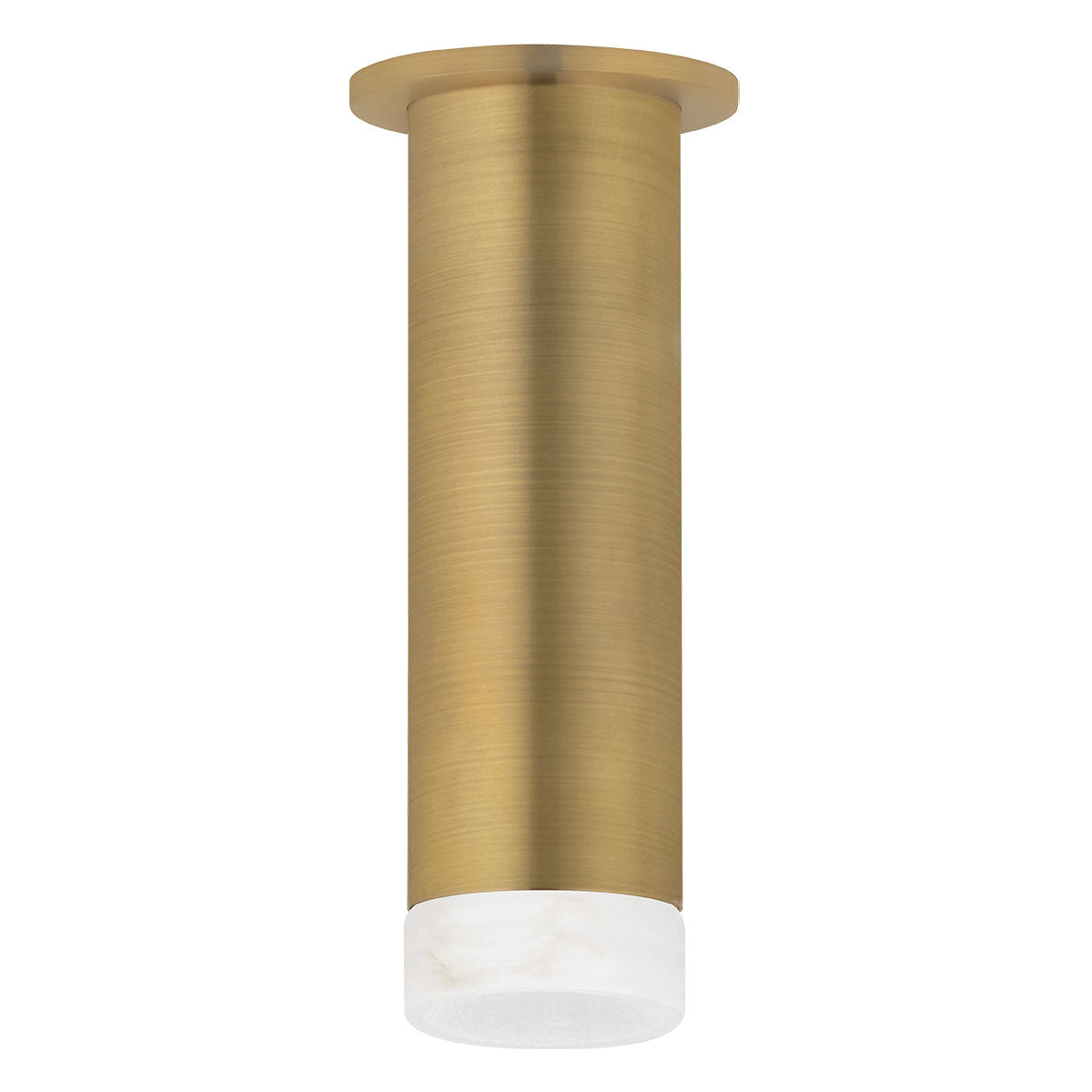 CSL Lighting LX3FM-27-PBR-ALA Luxe Ceiling Light with Alabaster Bezel - 3.5"W - Patina Brass