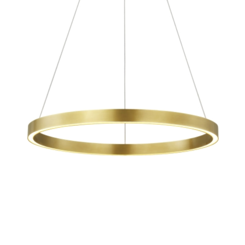 Visual Comfort Architectural 700FIA24BR-LED935 Modern Fiama 24" LED Single Tier Suspension Chandelier Ceiling Light - 120-277V - CCT:3500K - Finish: Plated Brass