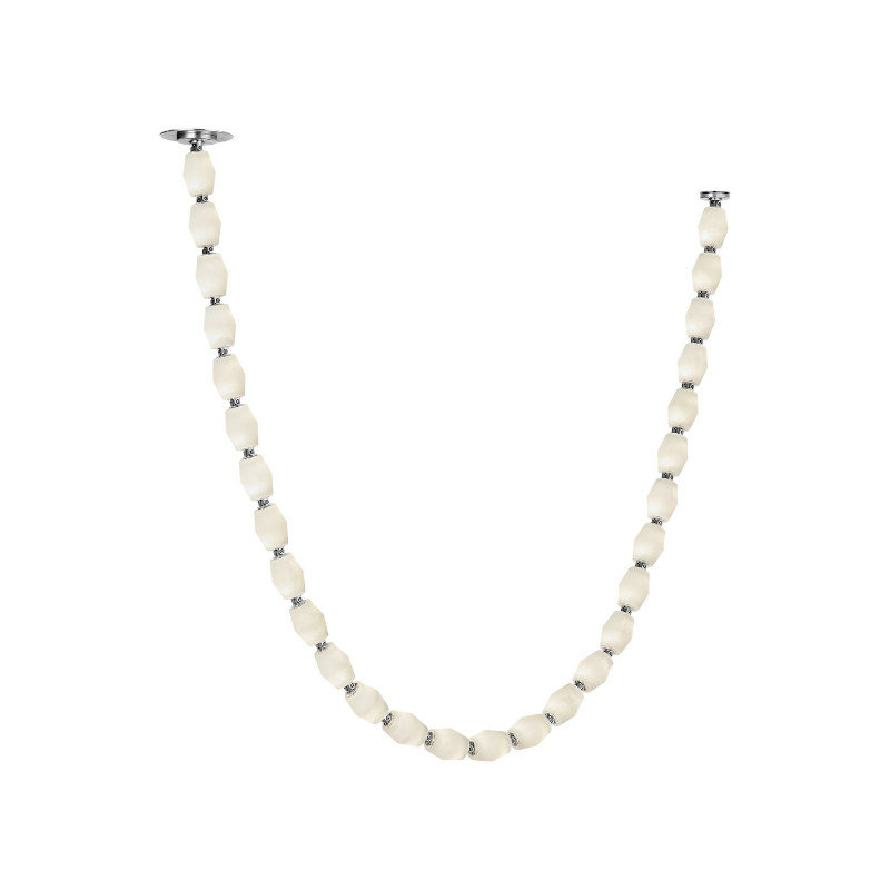 Visual Comfort Architectural SLCH55327ALBNR Modern 84" Collier Alabaster LED Chandelier with Remote Mount Driver Ceiling Light - 120V - CCT: 2700K - Finish: Polished Nickel