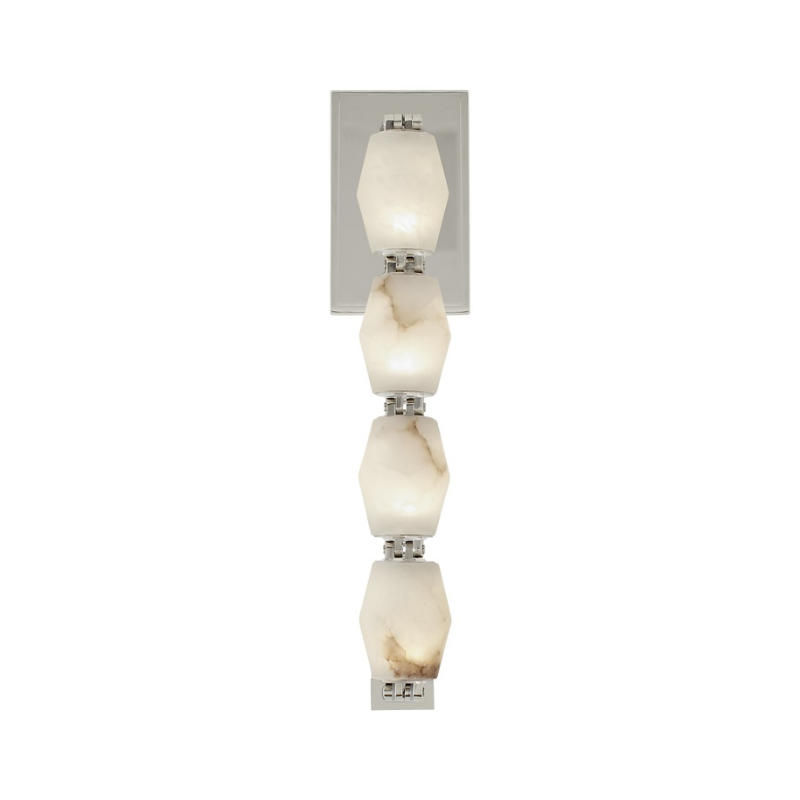 Visual Comfort Architectural SLWS54630ALBN Modern 15" Collier Alabaster LED Wall Sconce Light - 120-277V - CCT: 3000K - Finish: Polished Nickel