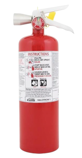 Kidde Pro Plus 5HM Halotron Fire Extinguisher 5lb, Rechargeable with Wall Hook