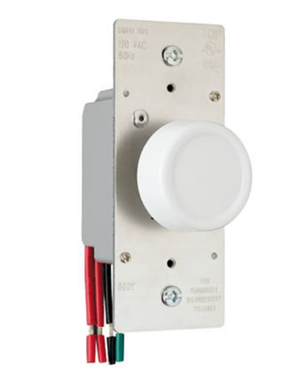 Wattstopper R603PLTKV Rotary Dimmer, 120 V, 600 W, Incandescent Lamp, 3-Way, Light Almond