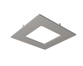 DALS Lighting RACC-TRIM4SQ-SN 4 Inch Square Recessed LED Trim, Satin Nickel Finish, Snap-In Decorative Accessory