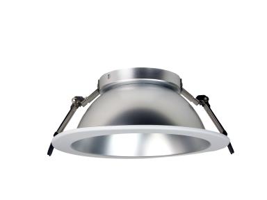 MaxLite RADR-8MWTA Recessed Architectural Downlight Reflector, 8 Inch Round, Matte Silver Reflector, White Trim, TAA