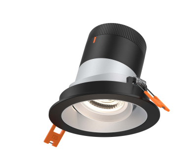 Dals Lighting RC03-CC-20-GMBAZ-TBK 3 Inch Modular Downlight, 5CCT, 20 degree Beam Angle, Gimbal Black Reflector Alzak Finish, Black Trim