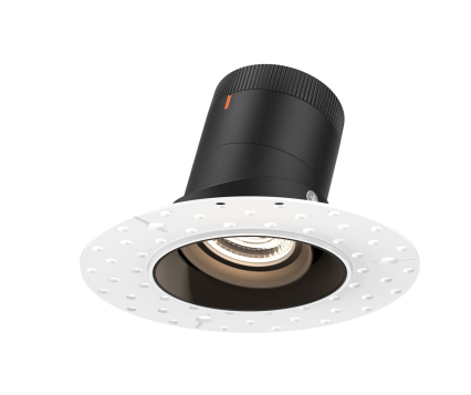 Dals Lighting RC03-CC-20-GMBBK-TL 3 Inch Modular Downlight, 5CCT, 20 degree Beam Angle, Gimbal Black Reflector Black Finish, Trimless