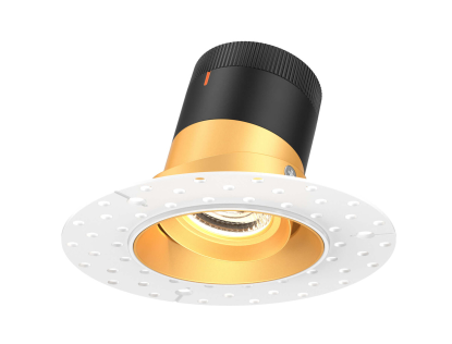 Dals Lighting RC03-CC-20-GMBGD-TL 3 Inch Modular Downlight, 5CCT, 20 degree Beam Angle, Gimbal Black Reflector Gold Finish, Trimless