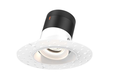 Dals Lighting RC03-CC-20-GMBWH-TL 3 Inch Modular Downlight, 5CCT, 20 degree Beam Angle, Gimbal Black Reflector White Finish, Trimless