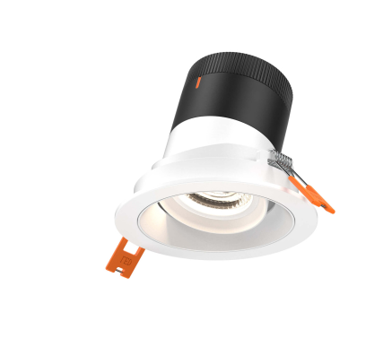 Dals Lighting RC03-CC-20-GMBWH-TWH 3 Inch Modular Downlight, 5CCT, 20 degree Beam Angle, Gimbal Black Reflector White Finish, White Trim