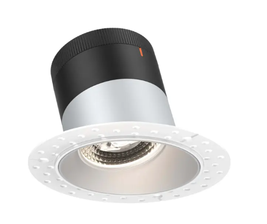 Dals Lighting RC03-CC-20-SLAZ-TL Versa 3" LED Sloped Recessed Downlight - 8 | 10 | 12W - CCT Selectable - 1,000 Lumens - 20° Beam Angle - 120-347V - Alzak Reflector / Trimless