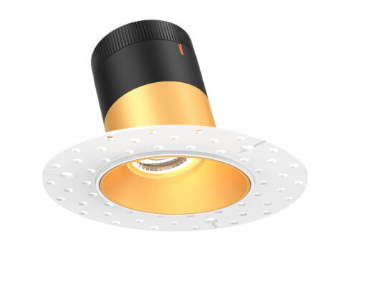 Dals Lighting RC03-CC-20-SLGD-TL 3 Inch Modular Downlight, 5CCT, 20 degree Beam Angle, Sloped Ceiling, Gold Finish, Trimless