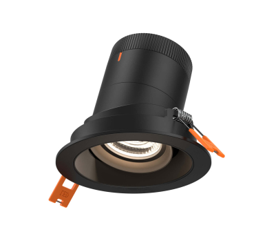 Dals Lighting RC03-CC-35-GMBBK-TBK 3 Inch Modular Downlight, 5CCT, 35 degree Beam Angle, Gimbal Black Reflector Black Finish, Black Trim