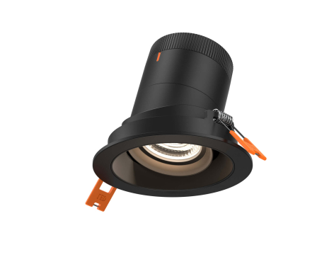 Dals Lighting RC03-CC-60-GMBBK-TBK 3 Inch Modular Downlight, 5CCT, 60 degree Beam Angle, Gimbal Black Reflector Black Finish, Black Trim