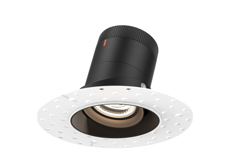 Dals Lighting RC03-CC-60-GMBBK-TL 3 Inch Modular Downlight, 5CCT, 60 degree Beam Angle, Gimbal Black Reflector Black Finish, Trimless