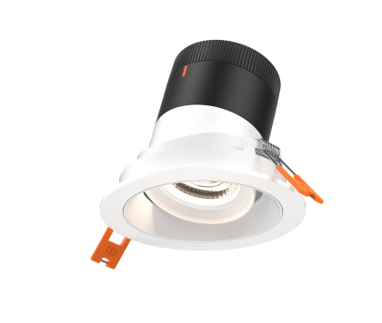 Dals Lighting RC03-CC-60-GMBWH-TWH 3 Inch Modular Downlight, 5CCT, 60 degree Beam Angle, Gimbal Black Reflector White Finish, White Trim