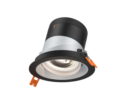 Dals Lighting RC04-CC-20-GMBAZ-TBK 4 Inch Modular Downlight, 5CCT, 20 degree Beam Angle, Black Gimbal Reflector, Alzak Finish, Black Trim