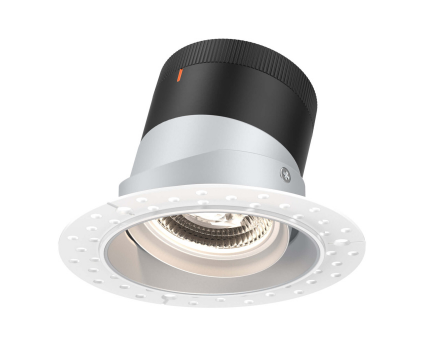 Dals Lighting RC04-CC-20-GMBAZ-TL 4 Inch Modular Downlight, 5CCT, 20 degree Beam Angle, Black Gimbal Reflector, Alzak Finish, Trimless