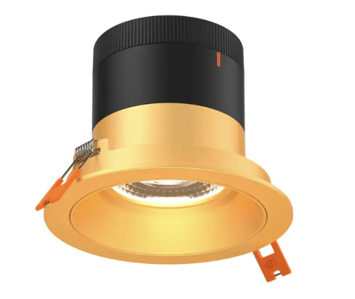 Dals Lighting RC04-CC-20-RGGD-TGD Versa 4" LED Recessed Downlight, Selectable Wattage 16W, 20W, 24W, Multi-Color Temperature, 2,200 Lumens, 20° Beam Angle, Voltage 120-347V, Gold Reflector / Gold Trim