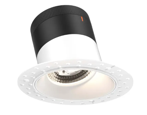Dals Lighting RC04-CC-20-SLWH-TL 4" LED Sloped Recessed Downlight, Selectable Wattage 16W, 20W, 24W, Multi-Color Temperature, 2,200 Lumens, 20° Beam Angle, Voltage 120-347V, White Reflector / Trimless