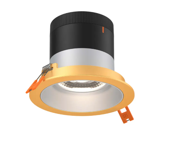 Dals Lighting RC04-CC-35-RGAZ-TGD Versa 4" LED Recessed Modular Downlight, Selectable Wattage, Multi-Color Temperature, Lumens 2200 lm, 35° Beam Angle, Voltage 120-347V, Alzak Reflector / Gold Trim