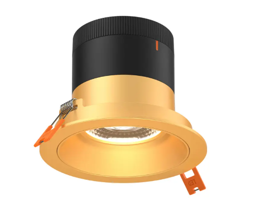 Dals Lighting RC04-CC-35-RGGD-TGD Versa 4" LED Modular Recessed Downlight, Selectable Wattage, Multi-Color Temperature, Lumens 2200 lm, 35° Beam Angle, Voltage 120-347V, Gold Reflector / Gold Trim