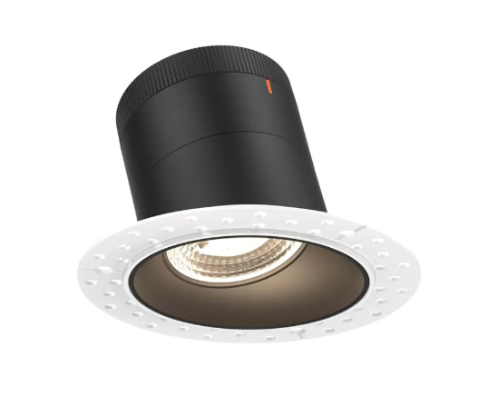 Dals Lighting RC04-CC-35-SLBK-TL Versa 4" LED Sloped Recessed Downlight, Selectable Wattage, Multi-Color Temperature, Lumens 2200 lm, 35° Beam Angle, Voltage 120-347V, Black Reflector / Trimless