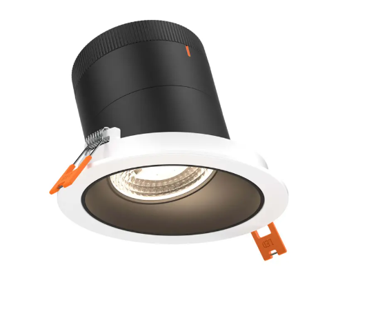 Dals Lighting RC04-CC-35-SLBK-TWH Versa 4" LED Sloped Recessed Downlight, Selectable Wattage, Multi-Color Temperature, Lumens 2200 lm, 35° Beam Angle, Voltage 120-347V, Black Reflector / White Trim