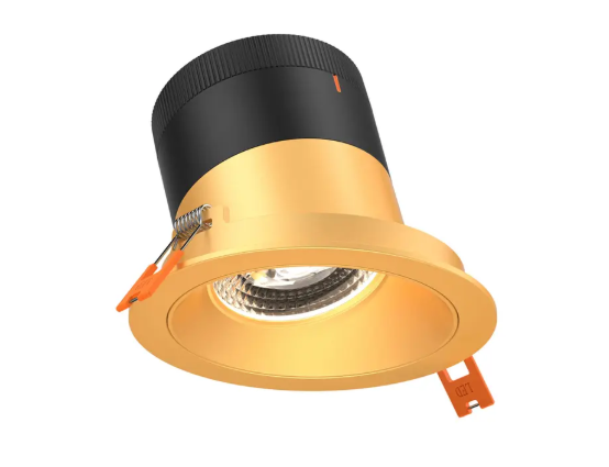 Dals Lighting RC04-CC-35-SLGD-TGD Versa 4" LED Sloped Recessed Downlight, Selectable Wattage, Multi-Color Temperature, Lumens 2200 lm, 35° Beam Angle, Voltage 120-347V, Gold Reflector / Gold Trim
