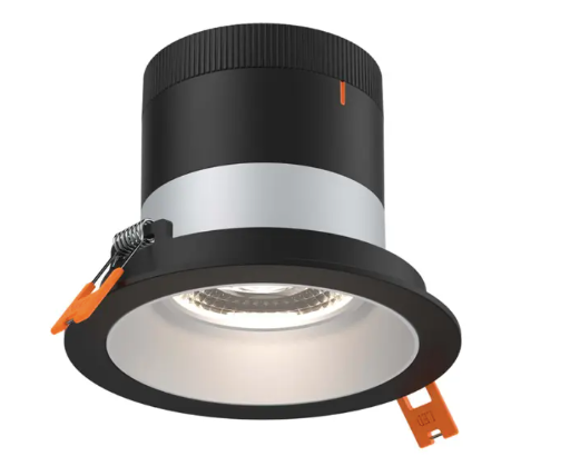 Dals Lighting RC04-CC-60-RGAZ-TBK 4" LED Sloped Recessed Downlight, Selectable Wattage 16W, 20W, 24W, Multi-Color Temperature, 2,200 Lumens,  60° Beam Angle, Voltage 120-347V, Alzak Reflector / Black Trim