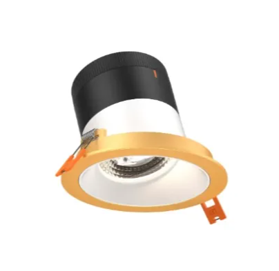 Dals Lighting RC04-CC-60-SLWH-TGD Versa 4" LED Sloped Recessed Downlight, Selectable Wattage, Multi-Color Temperature, Lumens 2,200 lm, 60° Beam Angle, Voltage 120-347V, White Reflector / Gold Trim