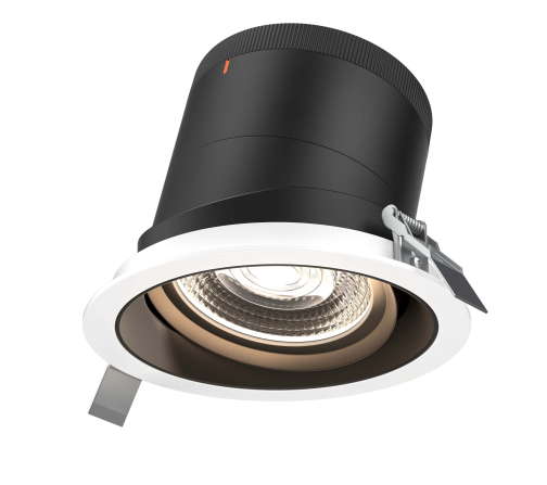 Dals Lighting RC06-CC-20-GMBBK-TWH 6 Inch Modular Downlight, 5CCT, 20 degree Beam Angle, Gimbal Reflector, Black Finish, White Trim