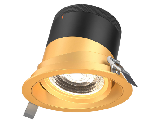 Dals Lighting RC06-CC-20-GMBGD-TGD 6 Inch Modular Downlight, 5CCT, 20 degree Beam Angle, Gimbal Reflector, Gold Finish, Gold Trim