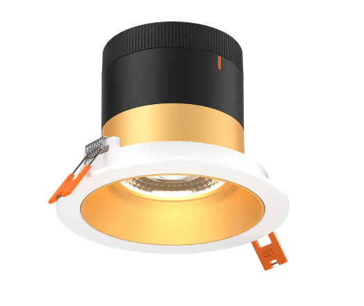 Dals Lighting RC06-CC-20-RGGD-TWH Versa 6" LED Recessed Downlight, Selectable Wattage, Multi-Color Temperature, Lumens 3000 lm, 20° Beam Angle, Voltage 120-347V, Gold Reflector / White Trim