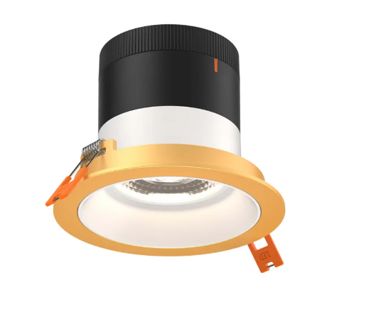 Dals Lighting RC06-CC-20-RGWH-TGD Versa 6" LED Recessed Downlight, Selectable Wattage, Multi-Color Temperature, Lumens 3000 lm, 20° Beam Angle, Voltage 120-347V, White Reflector / Gold Trim