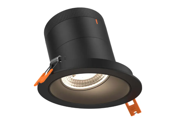 Dals Lighting RC06-CC-20-SLBK-TBK Versa 6" LED Sloped Recessed Downlight, Selectable Wattage, Multi-Color Temperature, Lumens 3,000 lm, 20° Beam Angle, Voltage 120-347V, Black Reflector / Black Trim