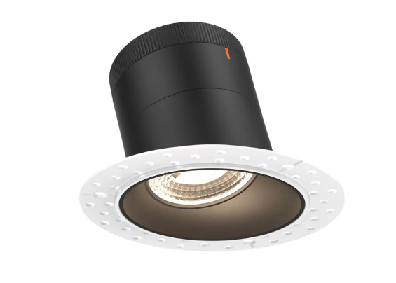 Dals Lighting RC06-CC-20-SLBK-TL Versa 6" LED Sloped Recessed Downlight, Selectable Wattage, Multi-Color Temperature, Lumens 3,000 lm, 20° Beam Angle, Voltage 120-347V, Black Reflector / Trimless