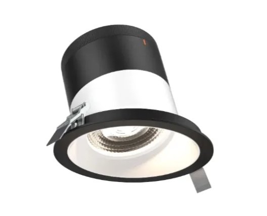 Dals Lighting RC06-CC-20-SLWH-TBK Versa 6" LED Sloped Recessed Downlight, Selectable Wattage, Multi-Color Temperature, Lumens 3000 lm, 20° Beam Angle, Voltage 120-347V, White Reflector / Black Trim